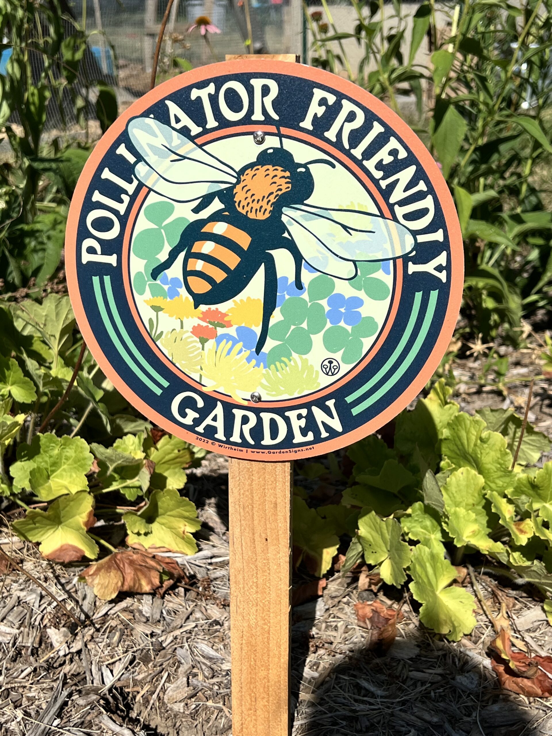 pollinator friendly garden lawn sign